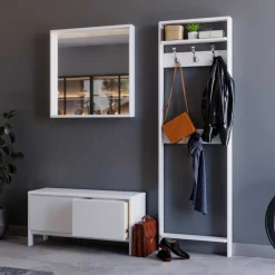 Best Moderne Garderobenmöbel aus Holz in Weiß - Oranias (dreiteilig) Garderoben