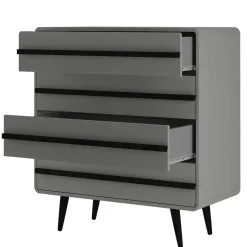 Best Moderne Kommode in Grau mit Schwarz - Pavias Kommoden