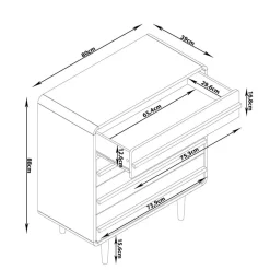 Best Moderne Kommode in Grau mit Schwarz - Pavias Kommoden