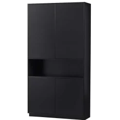 Sale Moderne Schrankwand in Schwarz - Niwidus (fünfteilig) Wohnwände