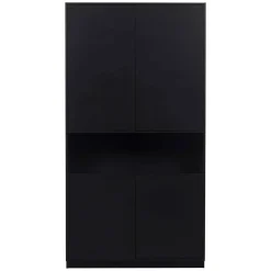 Sale Moderne Schrankwand in Schwarz - Niwidus (fünfteilig) Wohnwände