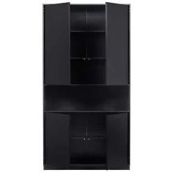 Sale Moderne Schrankwand in Schwarz - Niwidus (fünfteilig) Wohnwände