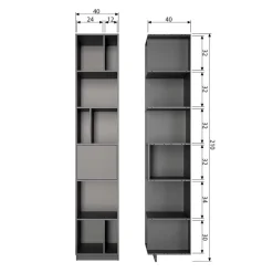 Sale Moderne Schrankwand in Schwarz - Niwidus (fünfteilig) Wohnwände