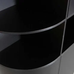 Sale Moderne Schrankwand in Schwarz - Niwidus (fünfteilig) Wohnwände