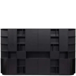Sale Moderne Schrankwand in Schwarz - Niwidus (fünfteilig) Wohnwände