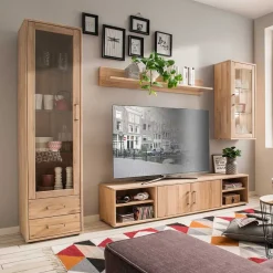 Hot Moderne Wohnwand aus Holz - Dulciana (vierteilig) Wohnwände