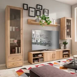 Hot Moderne Wohnwand aus Holz - Dulciana (vierteilig) Wohnwände