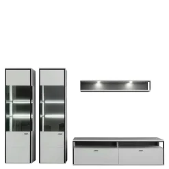 Hot Moderne Wohnwand-Möbel im Set - Loazin (vierteilig) Wohnwände