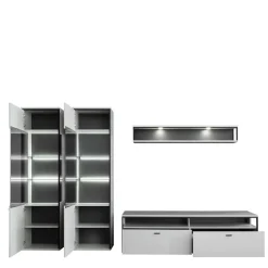 Hot Moderne Wohnwand-Möbel im Set - Loazin (vierteilig) Wohnwände