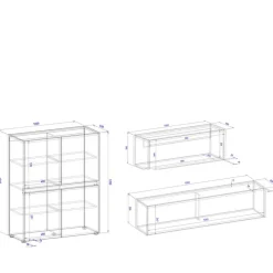 Hot Moderne Wohnzimmereinrichtung Schrank Set - Nonessia (dreiteilig) Wohnwände