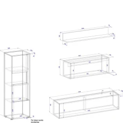 New Moderne Wohnzimmermöbel Set - Ahilav (fünfteilig) Wohnwände