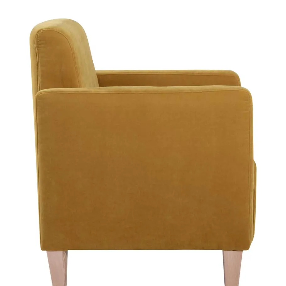 Best Modern-kantiger Sessel in Gelb und Buche - Crasting Sessel