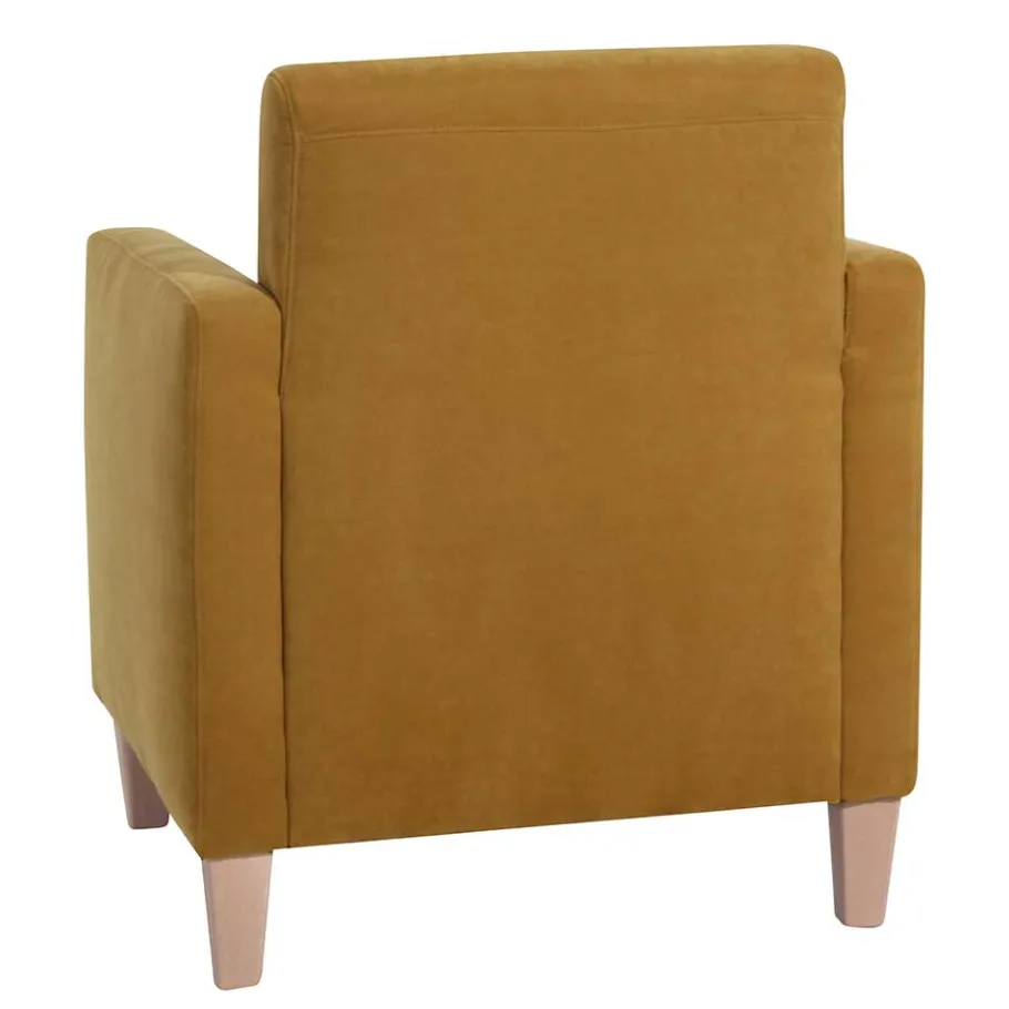 Best Modern-kantiger Sessel in Gelb und Buche - Crasting Sessel