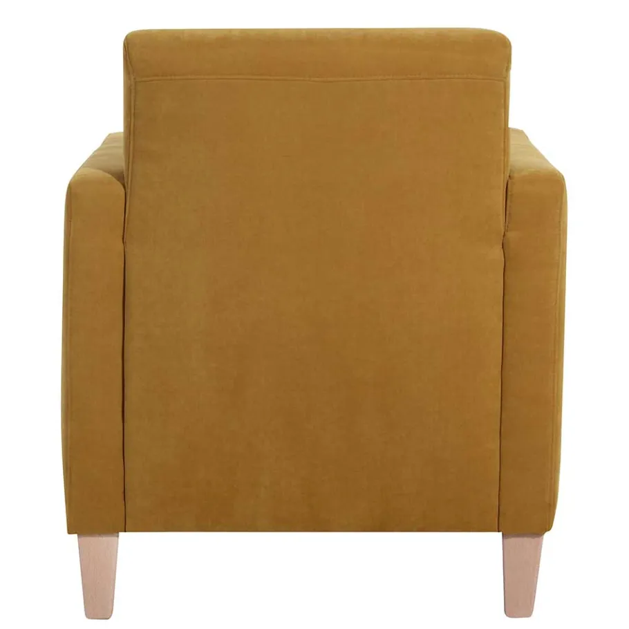 Best Modern-kantiger Sessel in Gelb und Buche - Crasting Sessel