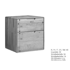 Sale Nachtkommode aus Massivholz Wildeiche - Darcona Kommoden