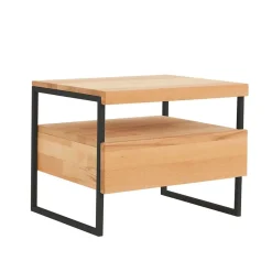 Sale Nachtkommode Ettina in Natur und Schwarz Kommoden