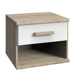 Best Nachtkommode in Eiche San Remo & Weiß - Folio Kommoden