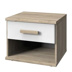 Best Nachtkommode in Eiche San Remo & Weiß - Folio Kommoden