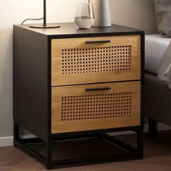 Outlet Nachtkommode in Natur und Schwarz - Around Kommoden