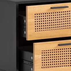 Outlet Nachtkommode in Natur und Schwarz - Around Kommoden