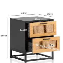 Outlet Nachtkommode in Natur und Schwarz - Around Kommoden