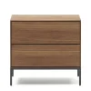 Outlet Nachtkommode in Nussbaumfarben und Anthrazit - Milena Kommoden
