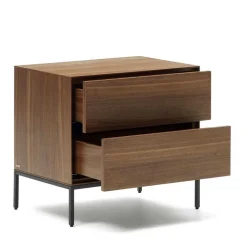 Outlet Nachtkommode in Nussbaumfarben und Anthrazit - Milena Kommoden