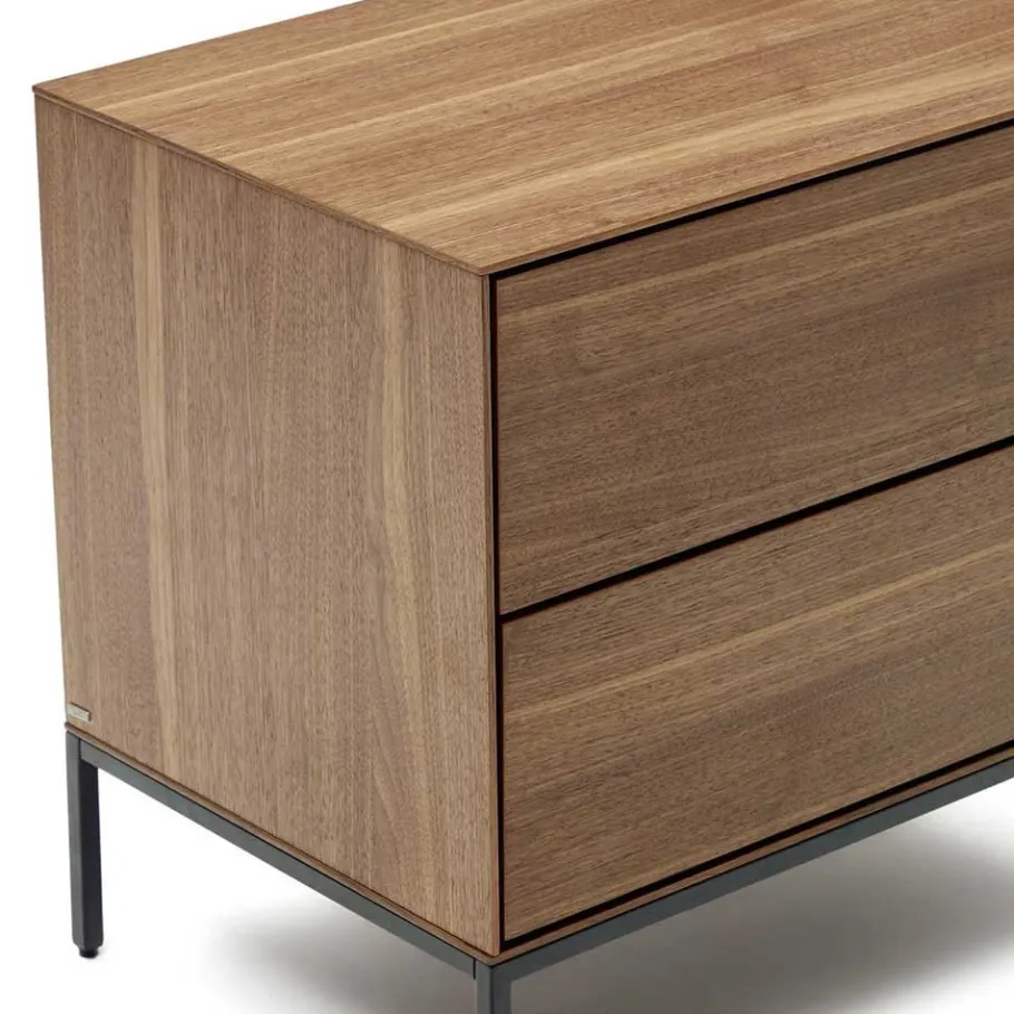 Outlet Nachtkommode in Nussbaumfarben und Anthrazit - Milena Kommoden