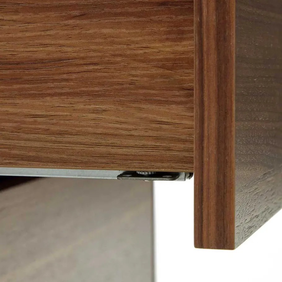 Outlet Nachtkommode in Nussbaumfarben und Anthrazit - Milena Kommoden