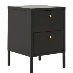 Outlet Nachtkommode in Schwarz mit Gold - Singular Kommoden