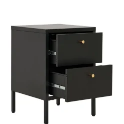 Outlet Nachtkommode in Schwarz mit Gold - Singular Kommoden