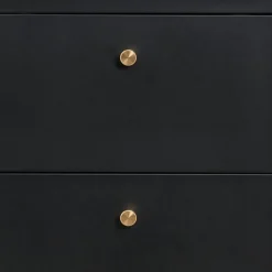 Outlet Nachtkommode in Schwarz mit Gold - Singular Kommoden