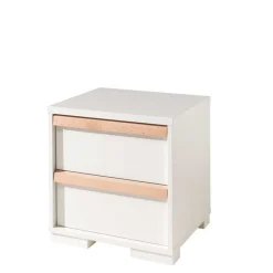 Outlet Nachtkommode in Weiß & Buche - Eldrus Kommoden