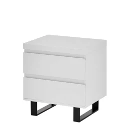 Best Nachtkommode in Weiß mit Schwarz - Atela Kommoden