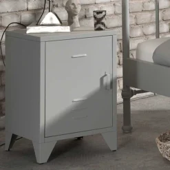 Best Nachtkommode mit Tür in Grau - Grandios Kommoden