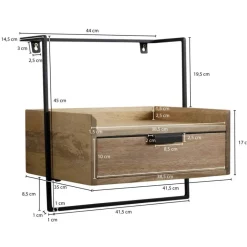 Outlet Nachtkonsole zum Aufhängen aus Mangoholz - Hanniba Kommoden
