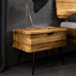 Best Nachttisch mit Schublade aus Wildeiche - Casarius Kommoden