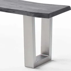 Outlet Naturkantenbank in Akazie Grau - Cortessa Sitzbank