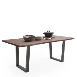 Best Naturkanten-Esstisch mit Trapezgestell - Lausio Tische