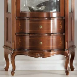 Outlet Nussbaum Furnier Wohnwand Barock Dentro 325cm breit (dreiteilig) Wohnwände