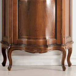 Outlet Nussbaum Furnier Wohnwand Barock Dentro 325cm breit (dreiteilig) Wohnwände