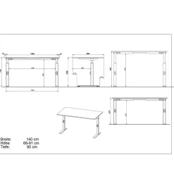 Hot Officetisch mit Rollcontainer Set - Eture (zweiteilig) Tische