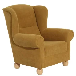 Best Ohrenbackensessel in Gelb Velours - Acigne Sessel