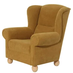 Best Ohrenbackensessel in Gelb Velours - Acigne Sessel