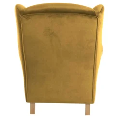 Best Ohrenbackensessel in Gelb Samtvelours - Tablon Sessel