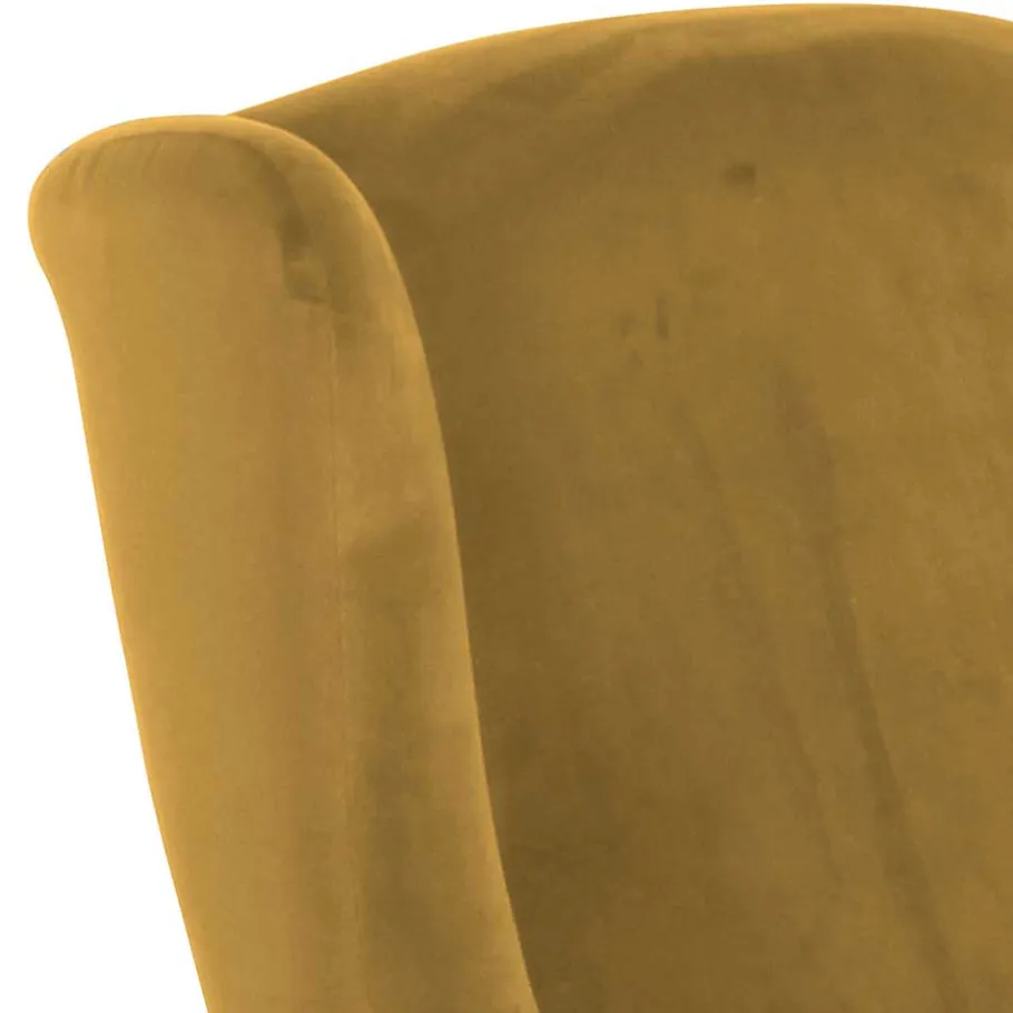 Best Ohrenbackensessel in Gelb Samtvelours - Tablon Sessel