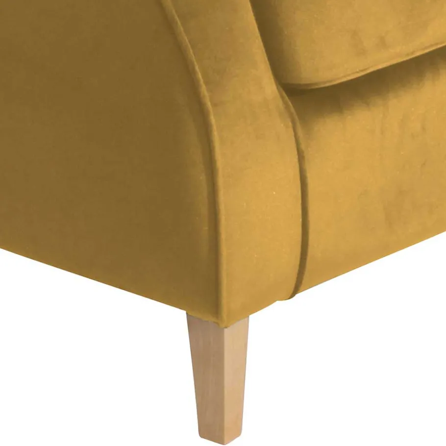 Best Ohrenbackensessel in Gelb Samtvelours - Tablon Sessel