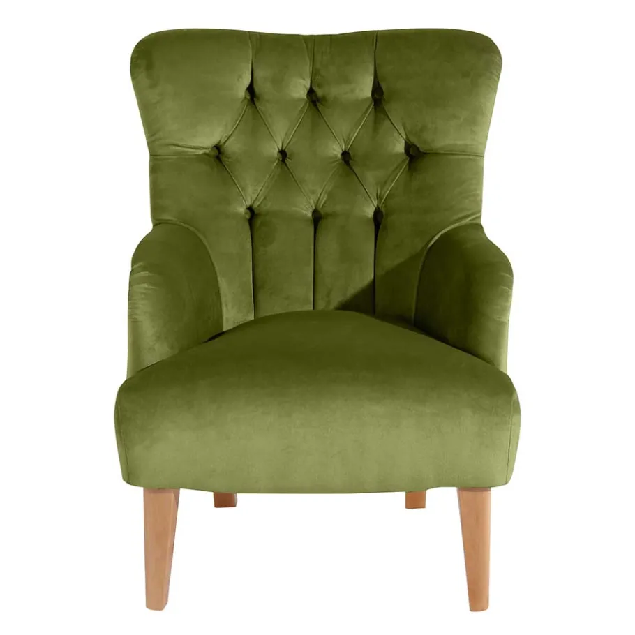 Best Ohren-Polstersessel in Oliv Grün - Borgetto Sessel