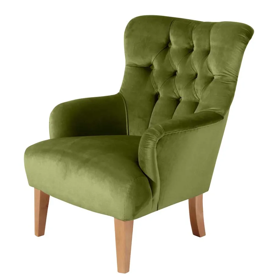 Best Ohren-Polstersessel in Oliv Grün - Borgetto Sessel