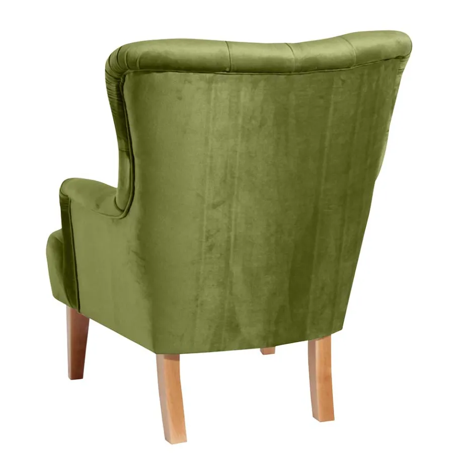 Best Ohren-Polstersessel in Oliv Grün - Borgetto Sessel